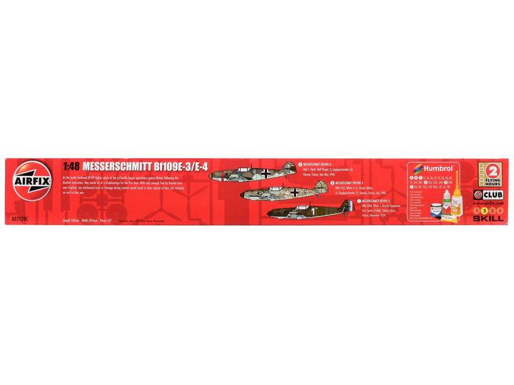 Level 2 Model Kit Messerschmitt Bf109E-3/E-4 Fighter Aircraft with Scheme Options 1/48 Plastic Model Kit by Airfix image 2
