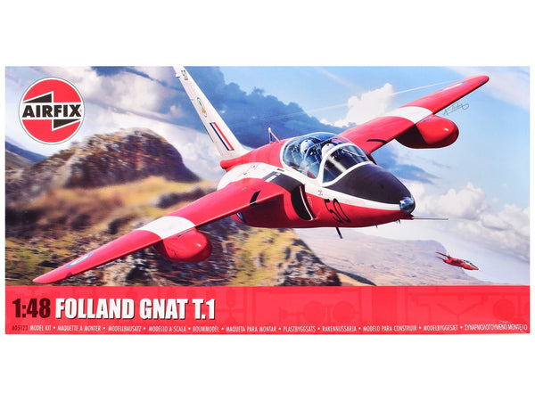 Level 2 Model Kit Folland Gnat T.1 Fighter Aircraft with 2 Scheme Options 1/48 Plastic Model Kit by Airfix