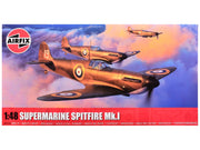 Level 2 Model Kit Supermarine Spitfire Mk.I Fighter Aircraft with 3 Scheme Options 1/48 Plastic Model Kit by Airfix