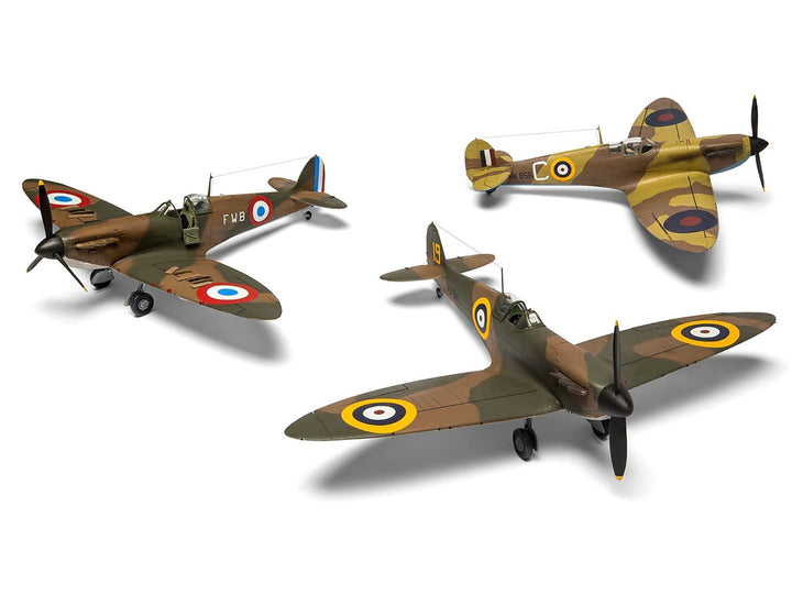 Level 2 Model Kit Supermarine Spitfire Mk.I Fighter Aircraft with 3 Scheme Options 1/48 Plastic Model Kit by Airfix image 2