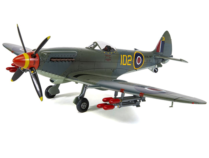 Level 3 Model Kit Supermarine Seafire F.XVII Fighter Aircraft with 3 Scheme Options 1/48 Plastic Model Kit by Airfix image 2