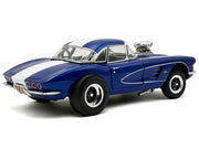 1961 Chevrolet Corvette Grand Sport Gasser Admiral Blue Metallic with White Stripe Limited Edition to 204 pieces Worldwide 1/18 Diecast Model Car by ACME image 5
