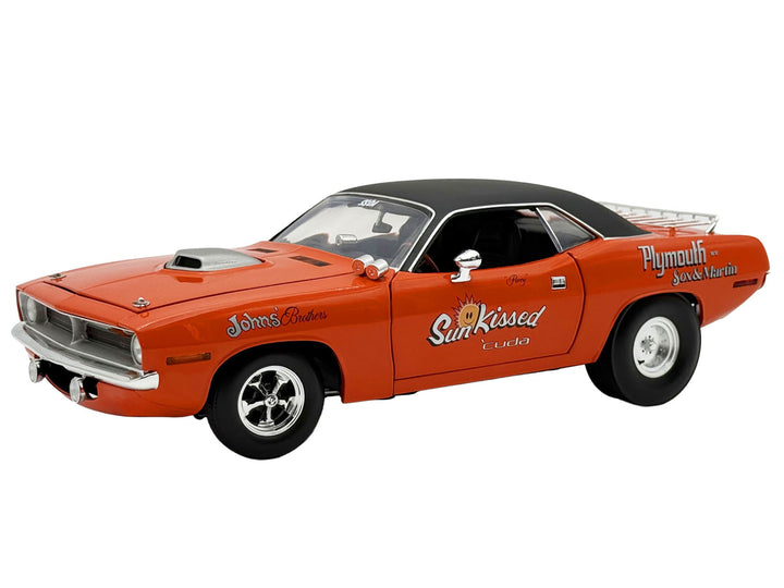 1970 Plymouth HEMI Cuda "Sun Kissed Cuda - Sox & Martin" Vitamin C Orange with Black Vinyl Top Limited Edition to 444 pieces Worldwide 1/18 Diecast Model Car by ACME image 2