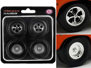 "Centerline/Keystone" Wheel and Tire Set of 4 pieces from 1970 Plymouth HEMI Cuda for 1/18 Scale Models by ACME