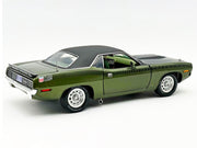 1970 Plymouth AAR Cuda Ivy Green Metallic with Black Stripes and Black Vinyl Top with Green Interior Limited Edition to 448 pieces Worldwide 1/18 Diecast Model Car by ACME image 5