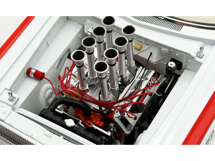 1965 Dodge Coronet AWB "Mr. Tomato" White with Red Stripes Limited Edition to 408 pieces Worldwide 1/18 Diecast Model Car by ACME image 2