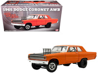 1965 Dodge Coronet AWB "Go Man Go" Go Mango Orange with Black Hood Limited Edition to 300 pieces Worldwide 1/18 Diecast Model Car by ACME