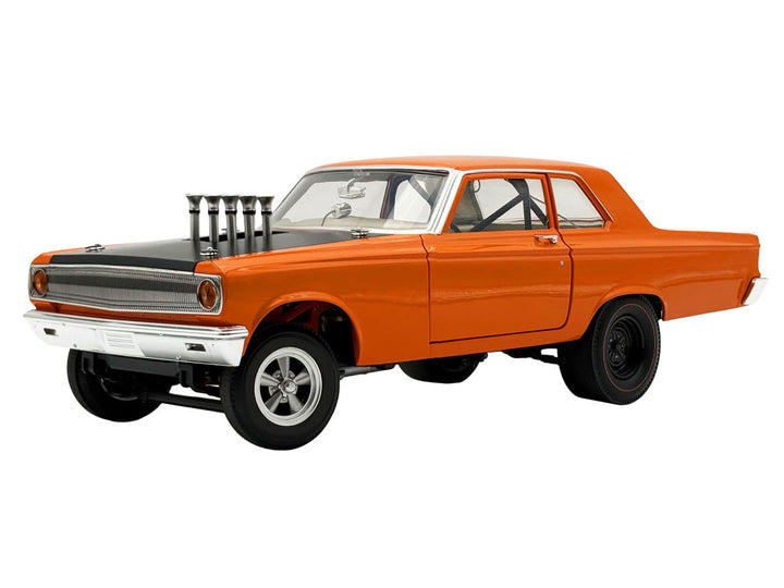 1965 Dodge Coronet AWB "Go Man Go" Go Mango Orange with Black Hood Limited Edition to 300 pieces Worldwide 1/18 Diecast Model Car by ACME image 2