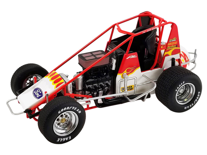 Winged Sprint Car #104+ Jeff Swindell "Octane Boost" Red with Graphics "National Sprint Car Hall of Fame" 1/18 Diecast Model Car by ACME image 2