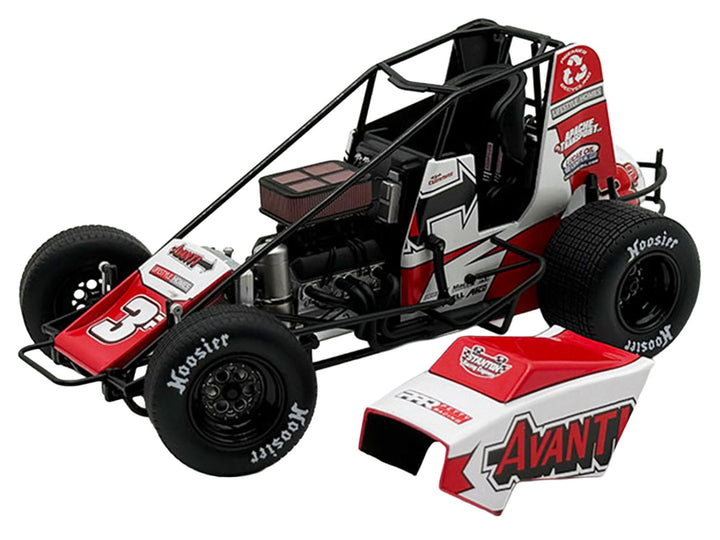 USAC Sprint Car #3P Kyle Cummins "Avanti" Champion "USAC Sprint Car National Championship" (2025) 1/18 Diecast Model Car by ACME image 2