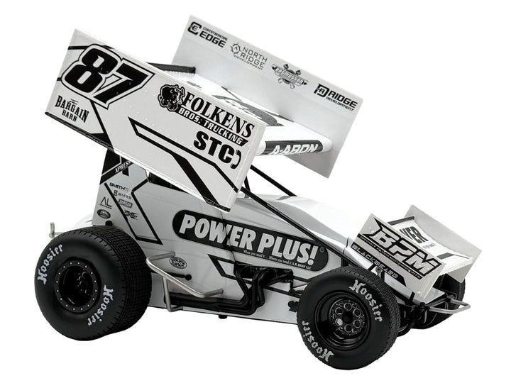 Winged Sprint Car #87 Aaron Reutzel "Power Plus" White (2026) 1/18 Diecast Model Car by ACME image 2