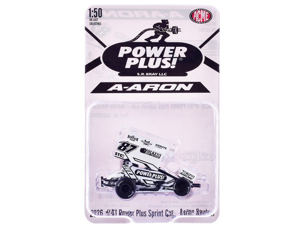 Winged Sprint Car #87 Aaron Reutzel "Power Plus" White (2026) 1/50 Diecast Model Car by ACME