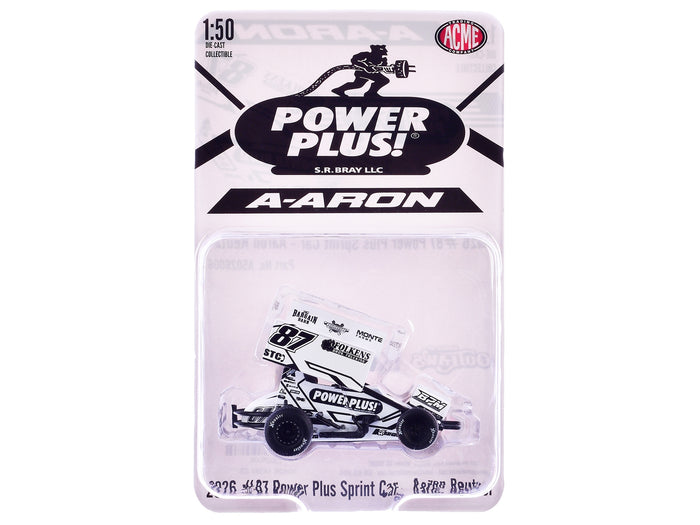 Winged Sprint Car #87 Aaron Reutzel "Power Plus" White (2026) 1/50 Diecast Model Car by ACME