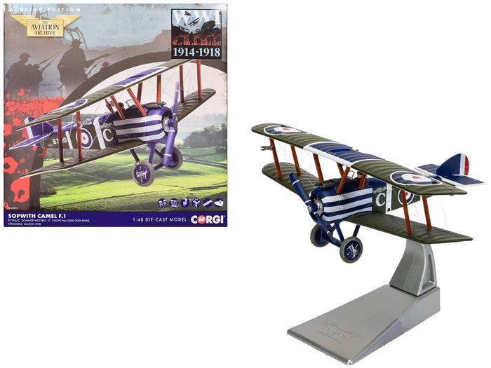 Sopwith Camel F.1 Aircraft "B7190 Donner Wetter! 'C' Flight No. 10 Squadron" (1918) Royal Naval Air Service "The Aviation Archive" Series 1/48 Diecast Model by Corgi
