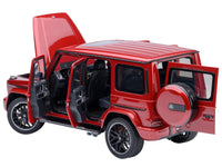 2019 Mercedes-Benz AMG G63 Cardinal Red Metallic 1/18 Model Car by Autoart image 3