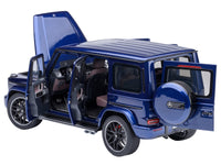 2019 Mercedes-Benz AMG G63 Brilliant Blue Metallic 1/18 Model Car by Autoart image 2
