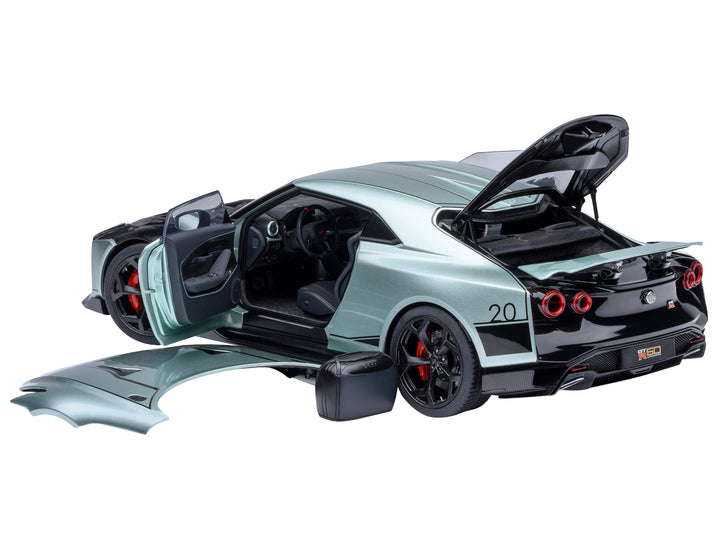 Nissan GT-R50 By ItalDesign Green Metallic and Black 1/18 Model Car by Autoart image 2