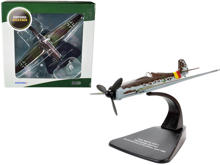 Focke-Wulf Ta 152 H-1 Fighter Plane Pilot: Oberfelwebel Josef Keil Geschwaderstab JG 301 Alteno April (1945) "Oxford Aviation" Series 1/72 Diecast Model Airplane by Oxford Diecast image 2