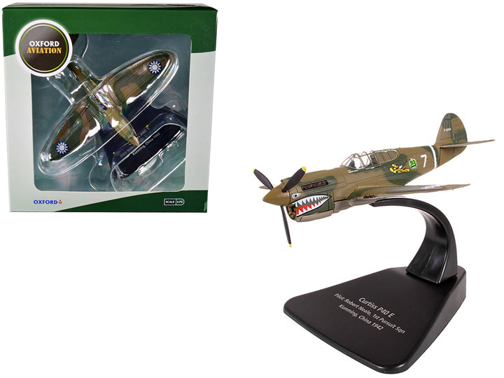 Curtiss P40 E Warhawk Fighter Plane Pilot: Robert Neale 1st Pursuit Squadron Kunming China (1944) "Oxford Aviation" Series 1/72 Diecast Model Airplane by Oxford Diecast image 2
