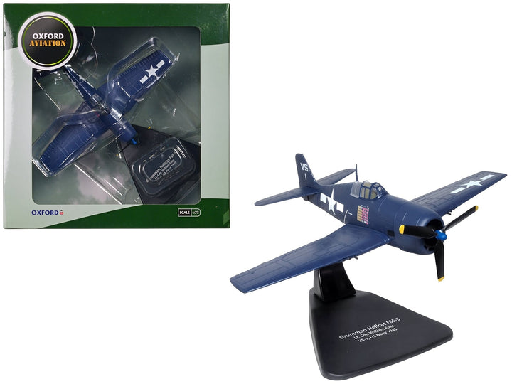 Grumman Hellcat F6F-5 Fighter Aircraft "Lt. Cdr. Willard E. Eder VS-1" (1945) United States Navy "Oxford Aviation" Series 1/72 Diecast Model Airplane by Oxford Diecast image 2