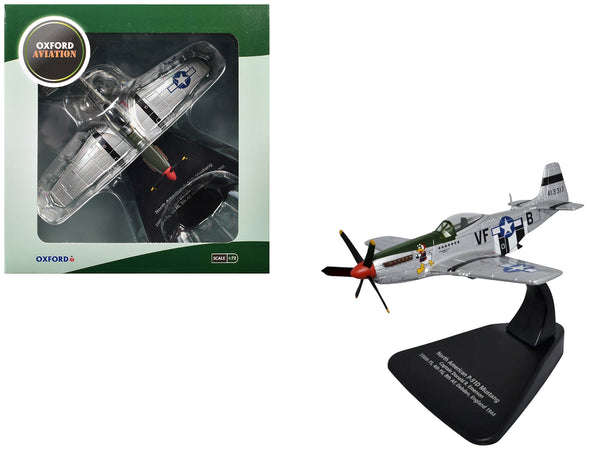 North American P-51D Mustang Fighter Aircraft "Captain Donald Emerson 336th Fighter Squadron 4th Fighter Group 8th AF Debden England" (1944) United States Army Air Forces "Oxford Aviation" Series 1/72 Diecast Model Airplane by Oxford Diecast