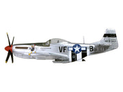North American P-51D Mustang Fighter Aircraft "Captain Donald Emerson 336th Fighter Squadron 4th Fighter Group 8th AF Debden England" (1944) United States Army Air Forces "Oxford Aviation" Series 1/72 Diecast Model Airpl image 2