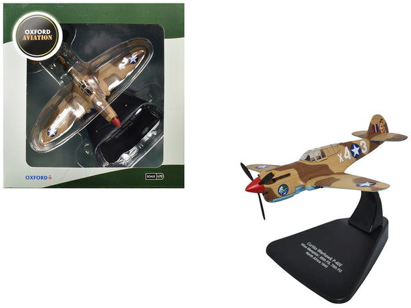 Curtiss Warhawk P-40E Fighter Aircraft "Miss Memphis 85th Fighter Squadron 79th Fighter Group North Africa" (1943) United States Army Air Forces "Oxford Aviation" Series 1/72 Diecast Model Airplane by Oxford Diecast