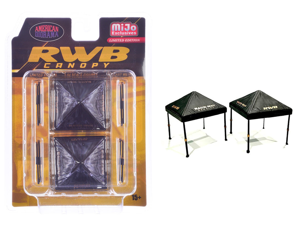 "RWB (RAUH-Welt BEGRIFF)" Canopy 2 Piece Set Black Limited Edition for 1/64 Scale Models by American Diorama image 3