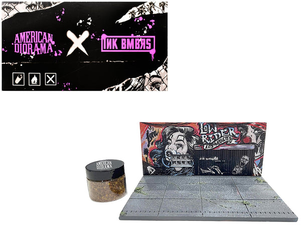"American Diorama X INK BMBRS - LA Lowrider" Street Art Diorama for 1/64 Scale Models by American Diorama