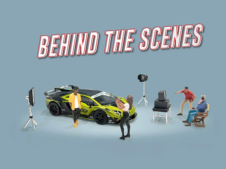 "Behind The Scenes" 7 piece (4 People 3 Accessories) Diecast Figures Set 1/64 Scale Models by American Diorama image 2