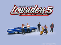 "Lowriders #5" 6 piece (5 People 1 Bicycle) Diecast Figures Set 1/64 Scale Models by American Diorama image 3