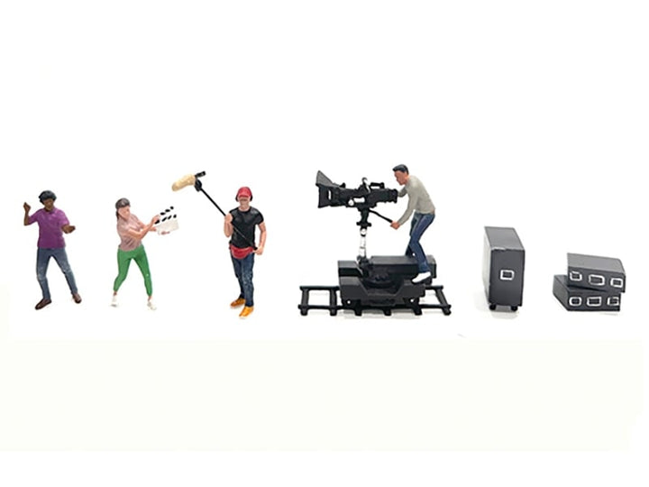 "Behind The Scenes #2" 7 piece (4 People 3 Accessories) Diecast Figures Set 1/64 Scale Models by American Diorama image 2