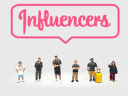 "Influencers" 6 piece Diecast Figure Set Limited Edition for 1/64 Scale Models by American Diorama image 3