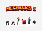 "Mechanics #5" 6 piece Diecast Figure Set (5 Figures 1 Tool Cabinet) Limited Edition for 1/64 Scale Models by American Diorama image 3