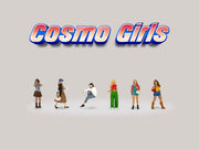 "Cosmo Girls" 6 piece Diecast Figure Set (6 Figures) Limited Edition for 1/64 Scale Models by American Diorama image 2