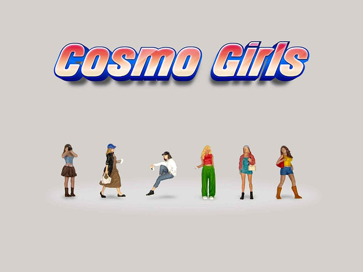 "Cosmo Girls" 6 piece Diecast Figure Set (6 Figures) Limited Edition for 1/64 Scale Models by American Diorama image 2