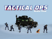 "Tactical Ops Bravo Team" 6 piece Diecast Figure Set (6 Figures) Limited Edition for 1/64 Scale Models by American Diorama image 4