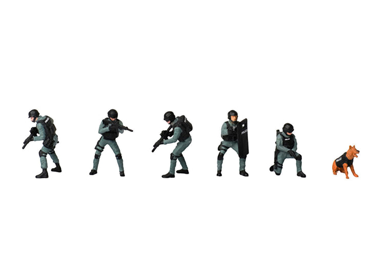 "Tactical Ops Alpha Team" 6 piece Diecast Figure Set (6 Figures) Limited Edition for 1/64 Scale Models by American Diorama image 2