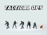 "Tactical Ops Alpha Team" 6 piece Diecast Figure Set (6 Figures) Limited Edition for 1/64 Scale Models by American Diorama image 3