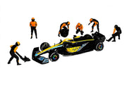 "Formula Pit Crew - Team Orange" 6 piece Diecast Figure Set (6 Figures) Limited Edition for 1/64 Scale Models by American Diorama image 2