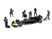 "Formula Pit Crew - Team Blue" 6 piece Diecast Figure Set (6 Figures) Limited Edition for 1/64 Scale Models by American Diorama image 2