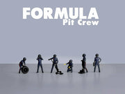 "Formula Pit Crew - Team Blue" 6 piece Diecast Figure Set (6 Figures) Limited Edition for 1/64 Scale Models by American Diorama image 3