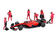 "Formula Pit Crew - Team Red" 6 piece Diecast Figure Set (6 Figures) Limited Edition for 1/64 Scale Models by American Diorama image 2