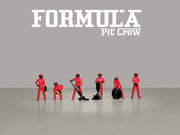 "Formula Pit Crew - Team Red" 6 piece Diecast Figure Set (6 Figures) Limited Edition for 1/64 Scale Models by American Diorama image 3