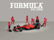 "Formula Pit Crew - Team Red" 6 piece Diecast Figure Set (6 Figures) Limited Edition for 1/64 Scale Models by American Diorama image 4