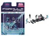 American Diorama Formula Pit Crew Team Black six diecast figures 1:64 AD-2444MJ, view 1