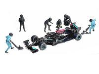 American Diorama Formula Pit Crew Team Black six diecast figures 1:64 AD-2444MJ, view 2