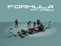 American Diorama Formula Pit Crew Team Black six diecast figures 1:64 AD-2444MJ, view 3