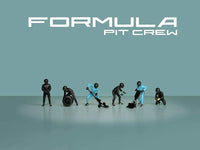 American Diorama Formula Pit Crew Team Black six diecast figures 1:64 AD-2444MJ, view 4