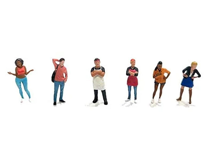 "Foodies" 6 piece Diecast Figure Set (6 Figures) Limited Edition for 1/64 Scale Models by American Diorama image 2
